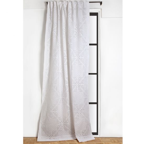 Ester Applique Curtain - White